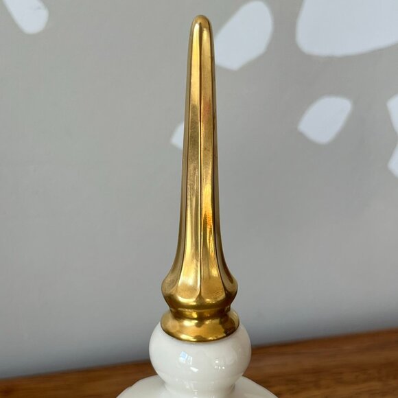 Lenox China Treetop Ornament Vintage 1980s Christmas Tree Topper Gold & White 8" - Picture 8 of 13